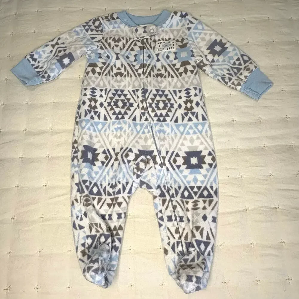Carter's Baby Boy 3M Sleeper Bundle - 2 Pieces + Snowman Top  | Blue